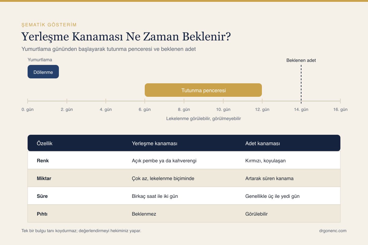Rahim iç zarına yerleşen embriyonun ve yüzeydeki küçük damarların şematik gösterimi