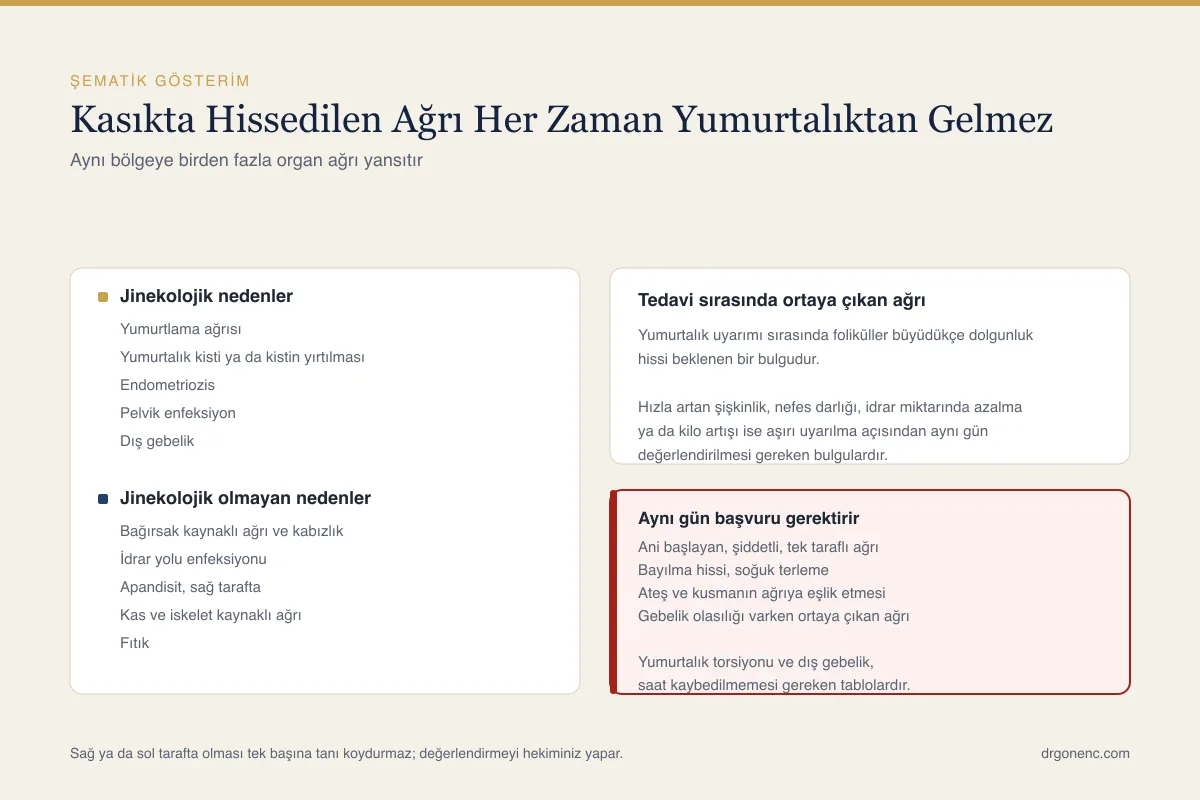 Yumurtalık ağrısı nedenleri: sağ ve sol taraf ne anlatır?
